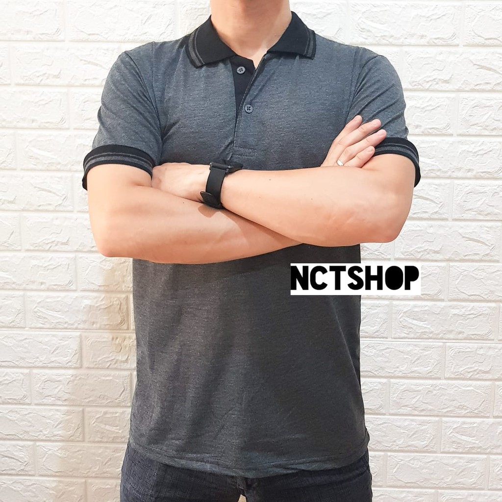 Nctshop Kaos polo bahan PIQUE - polo shirt-Abu Tua