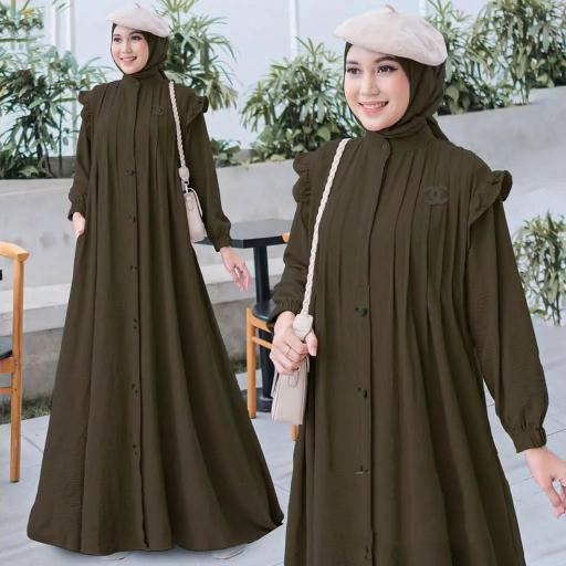 Marissa Dress / Casual Dress Wanita / Casual Dress Terbaru / Casual Dress Kekinian / Gamis Casual Dress / Gamis Casual / Dress Bahan Cringkle / Gamis Bahan Cringkle / Gamis 2022 / Dress Terbaru 2022 / Ootd Muslim / Pakaian Wanita Terkini