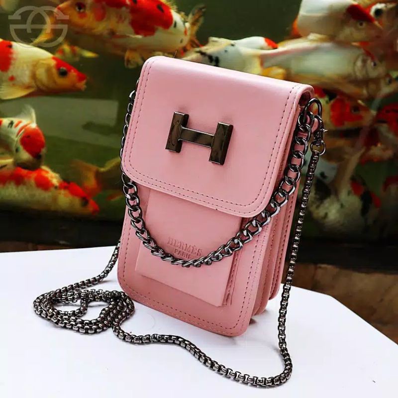 Tas wanita Selempang Hp 3 ruang H 6484 slingbag handphone Kekinian Korea