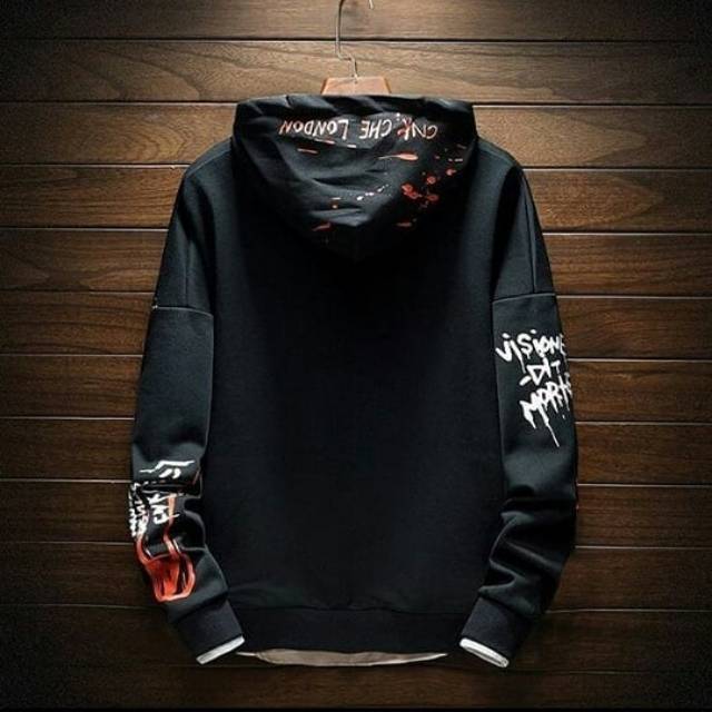 Sweater Hoodie Pria MORTE HOODIE Sweter Cowok Reglan Fleece