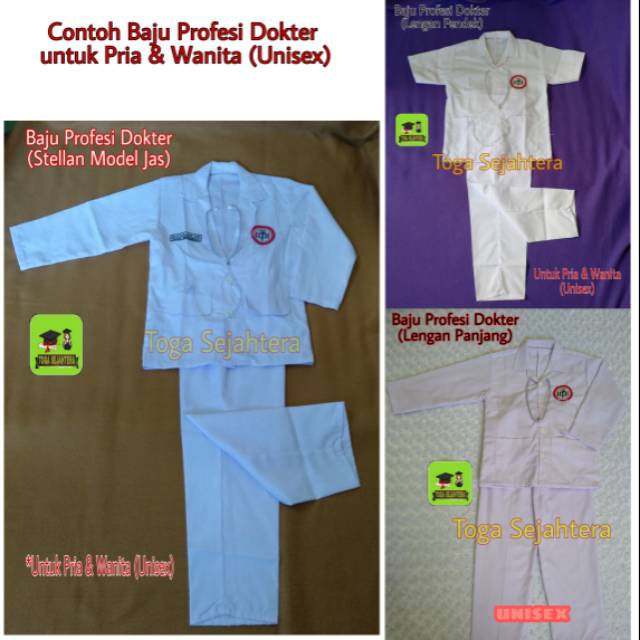 Baju Profesi Dokter u/Anak Pria &amp; Wanita, Baju Model Jas Dokter, Baju Dokter Junior Umum