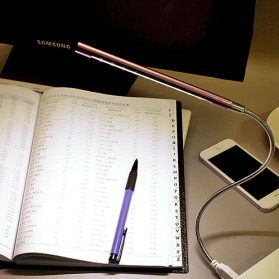 Lampu Meja Belajar Desk Lamp USB / Battery LED USB Flexible, Tidur Malam , Laptop, Kamar, Penerangan