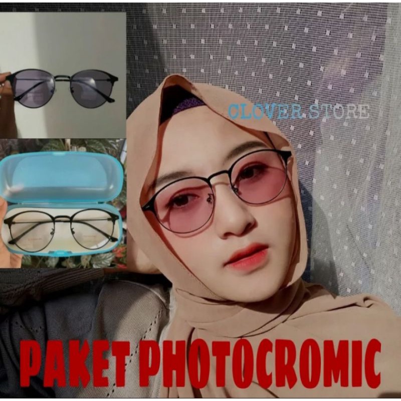 KACAMATA cod paket LENSA PHOTOCROMIC +kotak+lap  KACAMATA  KACAMATA ANTIRASIASI+PHOTOCROMIC  C O D B