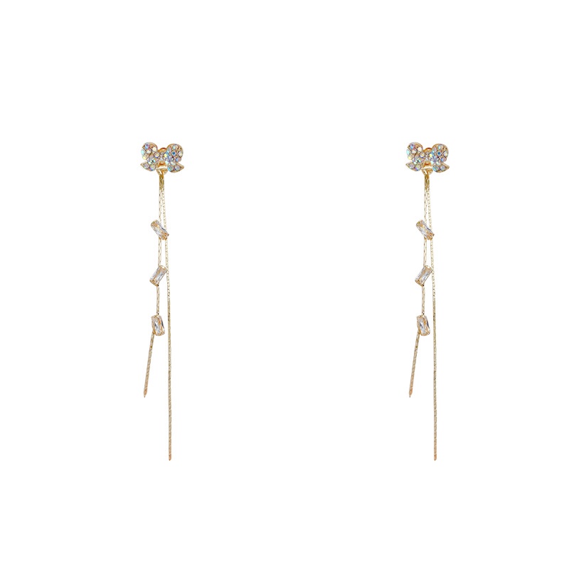 Anting Rumbai Panjang Desain Pita Bahan 925 Silver Needle