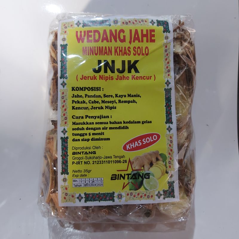 WEDANG JAHE JNJK &quot;BINTANG&quot; KHAS SOLO