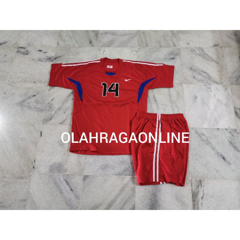 SETELAN BAJU BOLA merah kombinasi putih