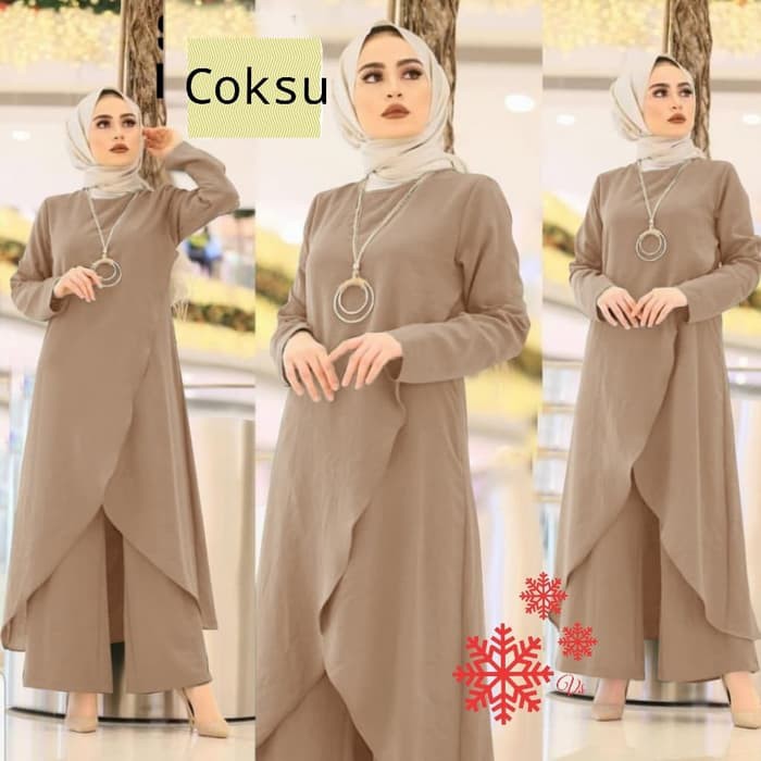Marcia Tunik/Tunik Putih/Tunik Jumbo/Tunik Big Size / Baju Puti 6867GL Setelan Kulot Tunik Prasti Co