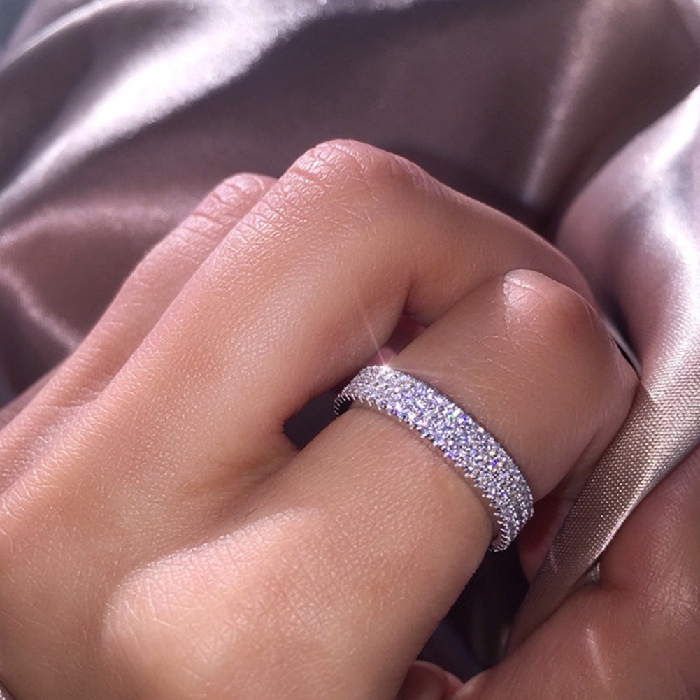 Hu Hu Hu Hu Hu Alat Bantu Pasang Kacamata♡ Cincin Wanita Multilayer Hias Berlian Imitasi Untuk Pesta Pernikahan