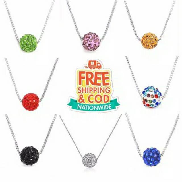 Kalung liontin permata bulat