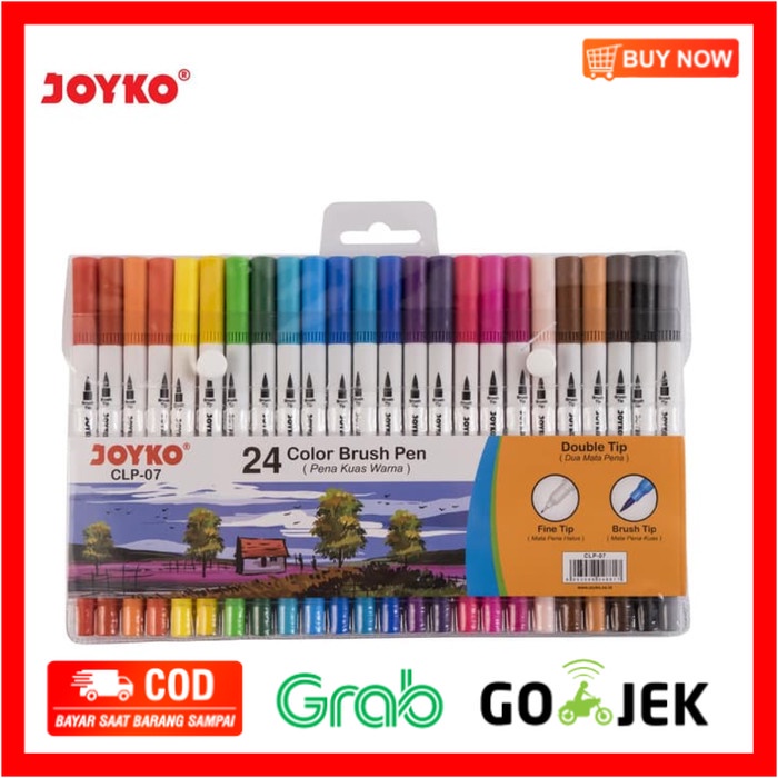

(BISA COD) Color Brush Pen Pena Kuas Warna Joyko CLP-07 24 Warna Color