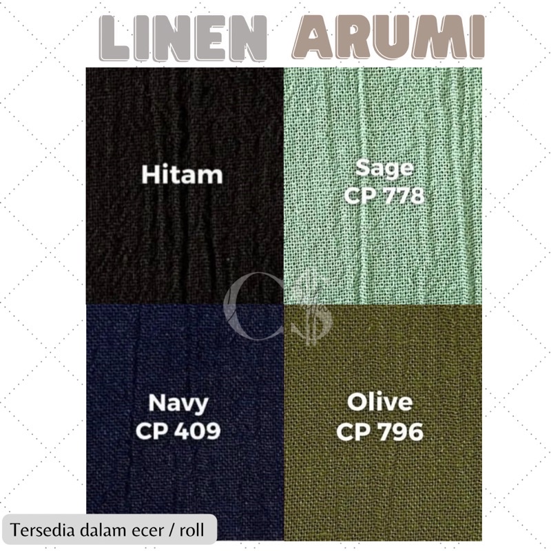 KAIN LINEN ARUMI CRINKLE PREMIUM GRADE A | YARD METERAN ECERAN / ROLL