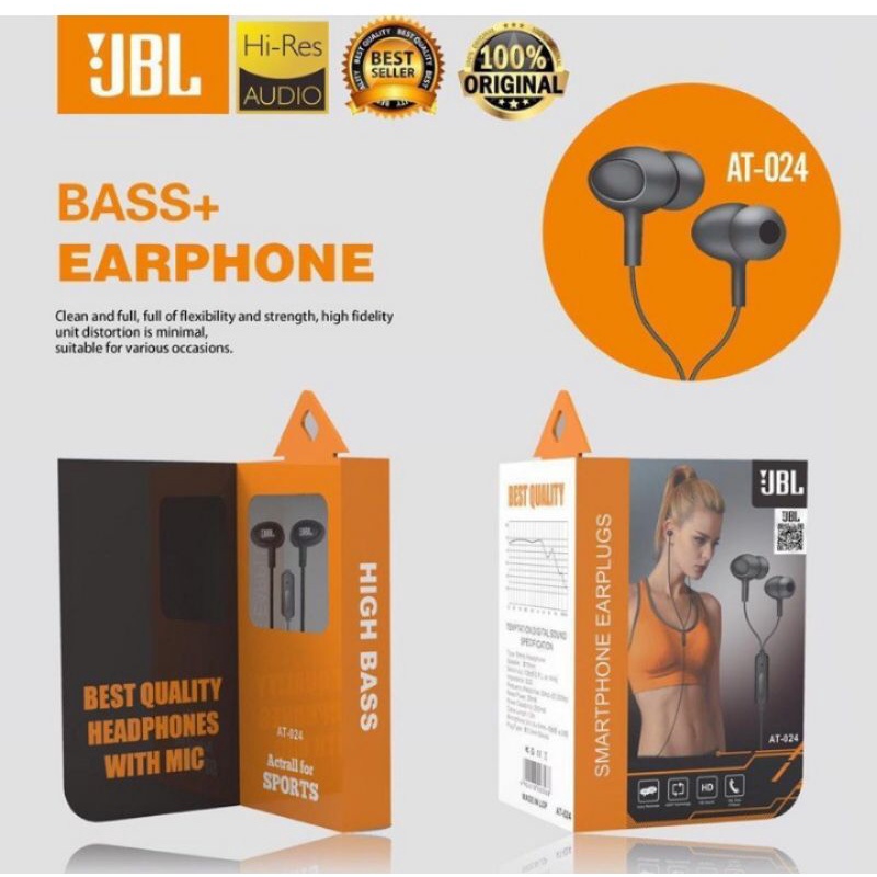 Headset JBL AT024  handsfree Jbl PM 19 super bas