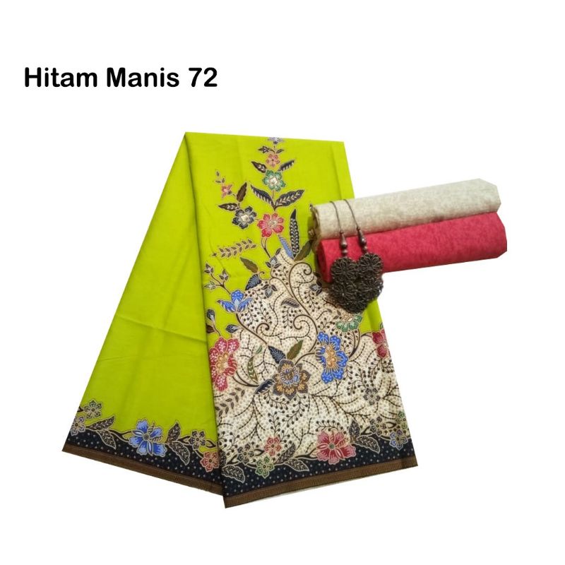 kain batik h santoso hitam manis 72 original unggul jaya