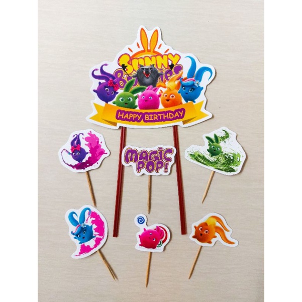 TOPPER SUNNY BUNNIES / CAKE TOPPER SUNNY BUNNIES / TOPPER KUE SUNNY BUNNIES