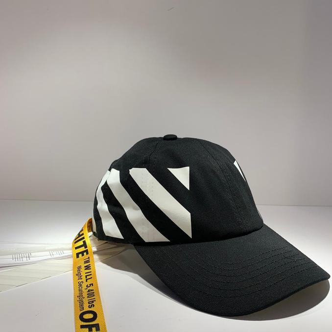 Kualitas Terbaik] Topi Offwhite Diag Black