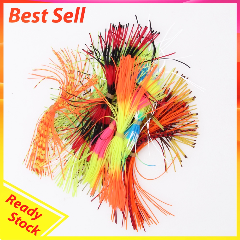 12 Bundles Silicone Legs Barred Color Flake Squid Lure Thread