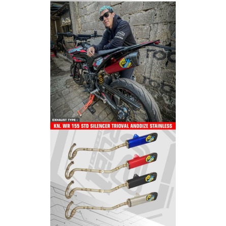 knalpot rob1 Yamaha wr 155 std silencer trioval annodice stainles