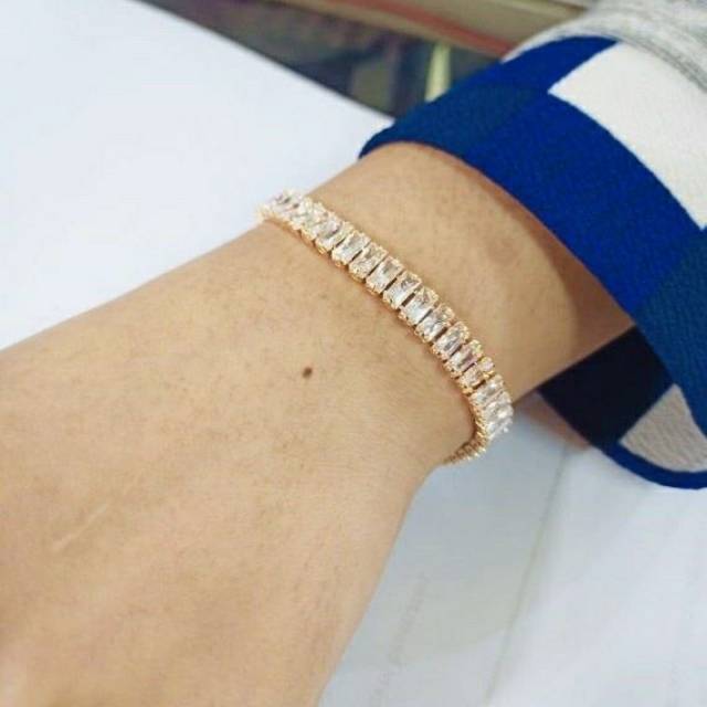Gelang tangan permata//gelang wanita //perhiasan lapis emas //teplika