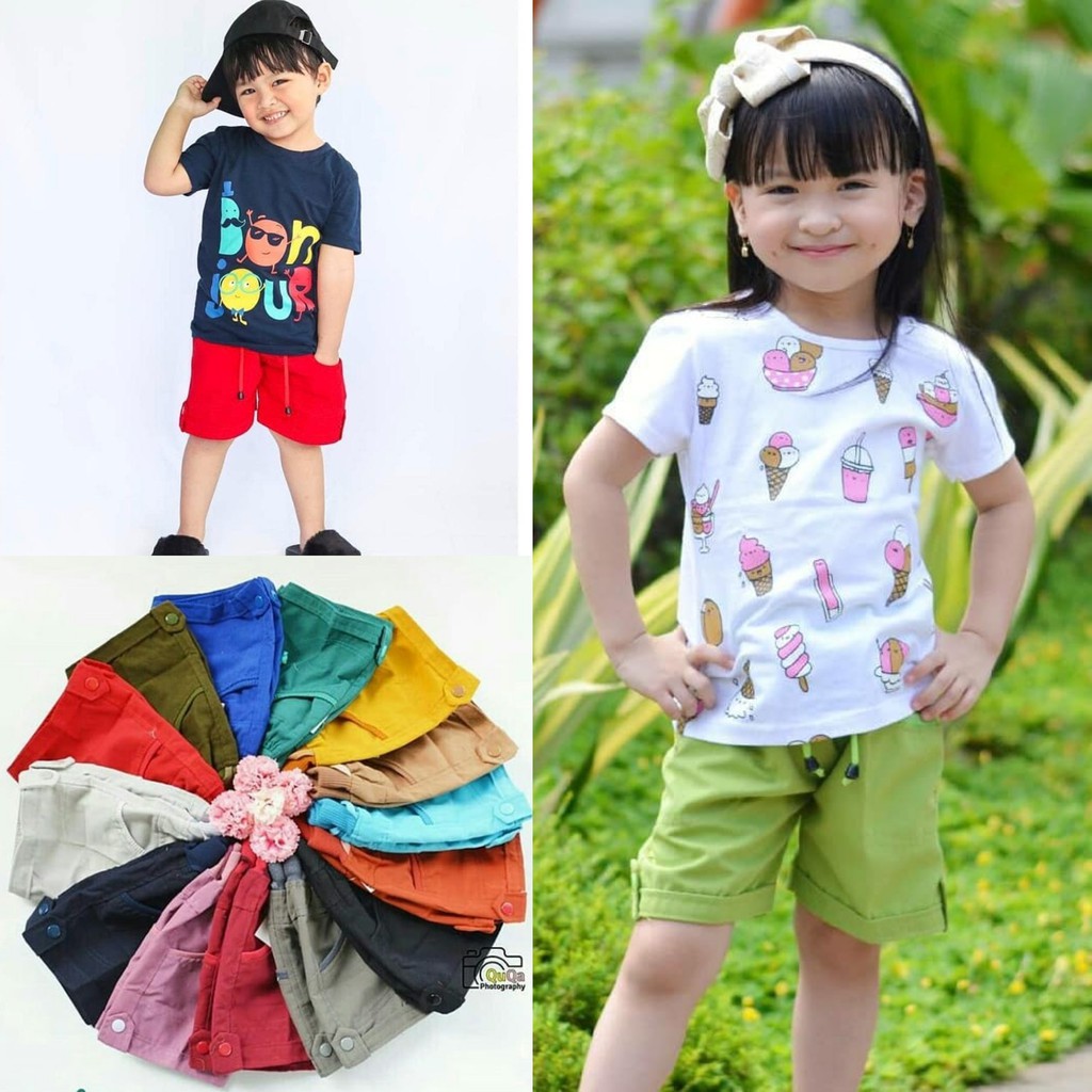  Celana  Pendek warna warni hotpants Chino  Candy  pendek anak 