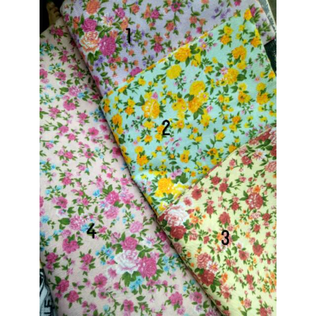 BAHAN KAIN POLY POLYESTER TC KEMBANG OT /KAIN MOTIF BUNGA kembang VINTAGE/BAHAN KAIN GULUNGAN (YARD)