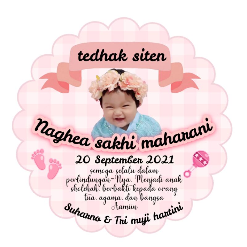 

stiker kue / stiker souvenir / stiker ultah /stiker tedhak siten