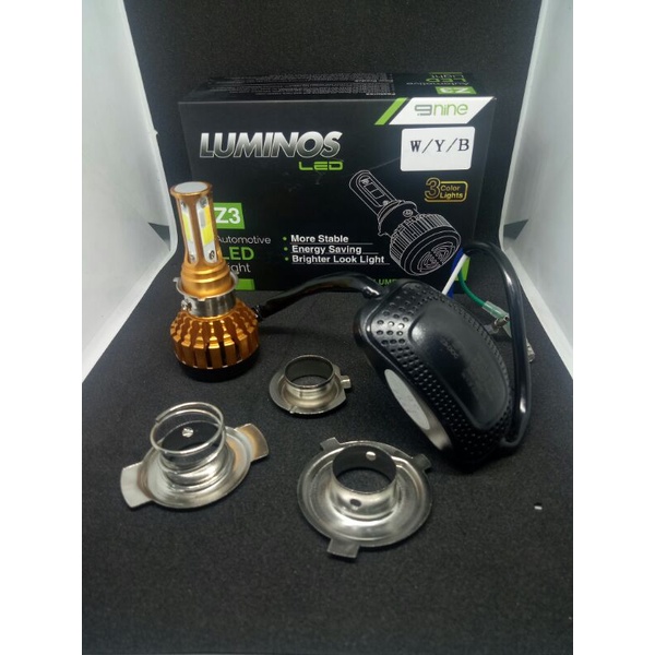 NINE9 LAMPU LED Z3 H6 H4 H7 UNTUK SEMUA MOTOR WHITE/YELLOW/BLUE