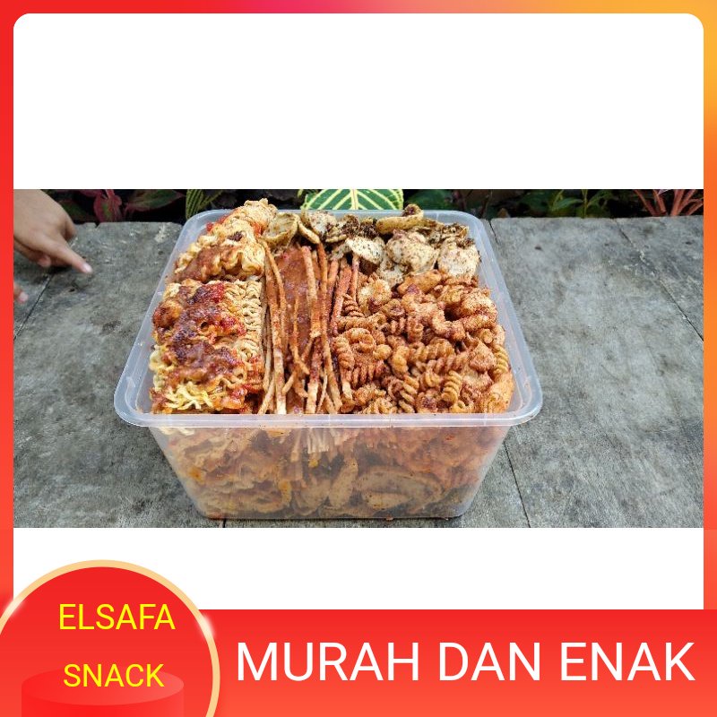 

[KEMASAN TEPAK 3000ML]PAKET KOMPLIT BITING MIE LIDI MAKARONI UNTIR MIE KREMES BASRENG BAGOR BAWANG GORENG KRIUK RENYAH