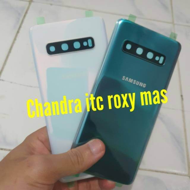 Backdoor Samsung S10+ + Kaca Camera | Back Casing Tutup Belakang Batre Samsung S10 Plus Dan Ring Kamera Original