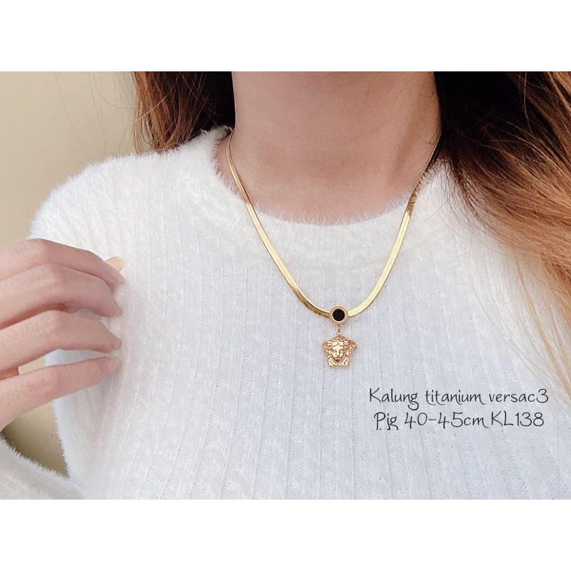 COD KALUNG FASHION WANITA VERSACE PREMIUM TITANIUM ANTI LUNTUR DAN KARAT