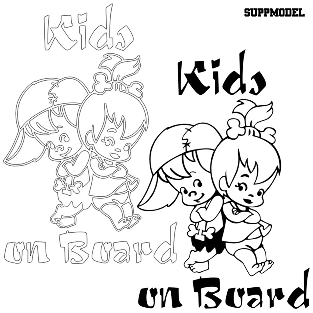 Stiker Decal Motif Tulisan Kids on Board Ukuran 12.5x19cm Untuk Dekorasi Jendela / Body Mobil