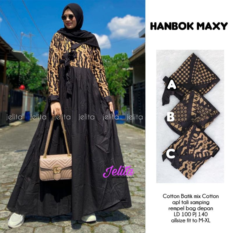 hanbok maxy dress batik ld 100