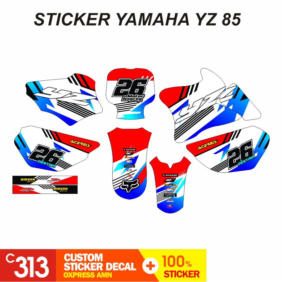 Stiker Decal YAMAHA YZ 85 YZ New YZ Modif Bebek Custom Sticker (22)