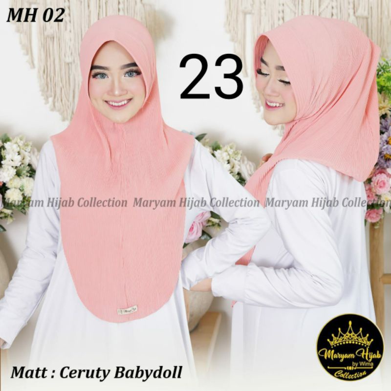 Jilbab Instan Hoodie Ped Plisket Ori Maryam