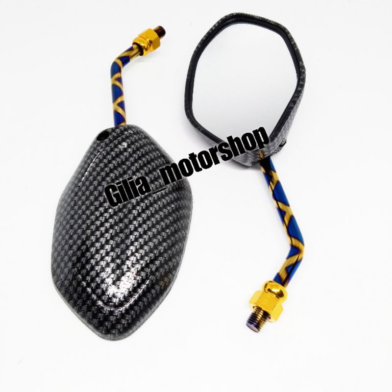 Spion Standar XBue Twotone Carbon Model Beat Universal Honda