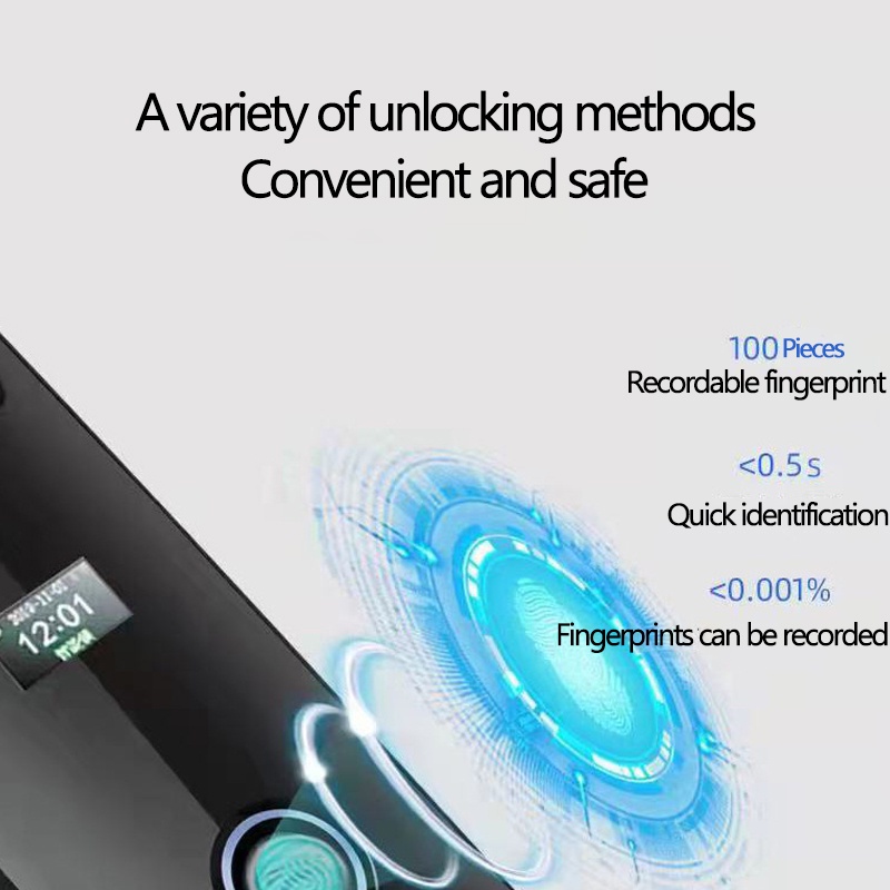 Toolbox 2022 TERBARU Smart Door Lock HD visual peephole camera cat eye fingerprint 6 unlock methods Kartu gesek kata sandi sidik jari untuk menutup dan membuka pintu secara otomatis Dilengkapi dengan pengisian daya USB bel pintu Fingerprint password card-5
