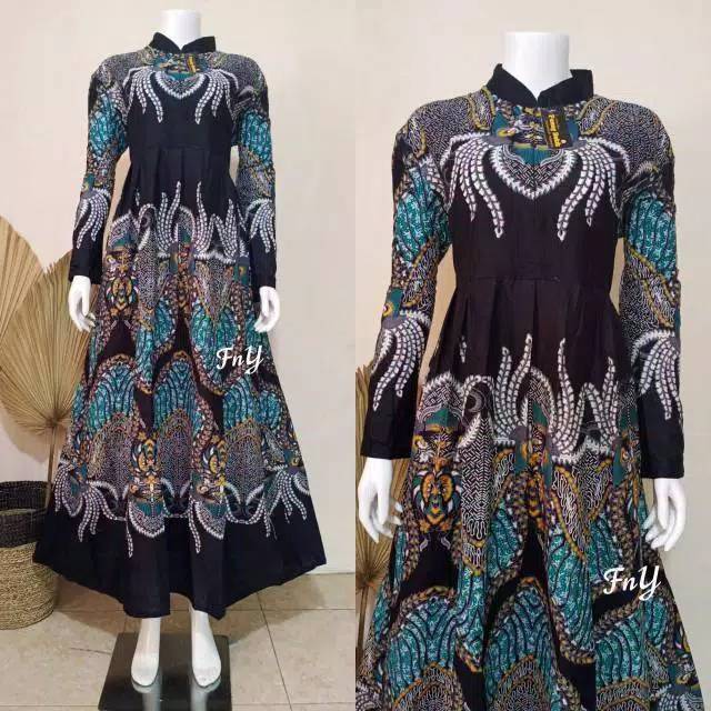 Gamis Batik Kain Katun Syari Modern Busui Allsize Jumbo XXL