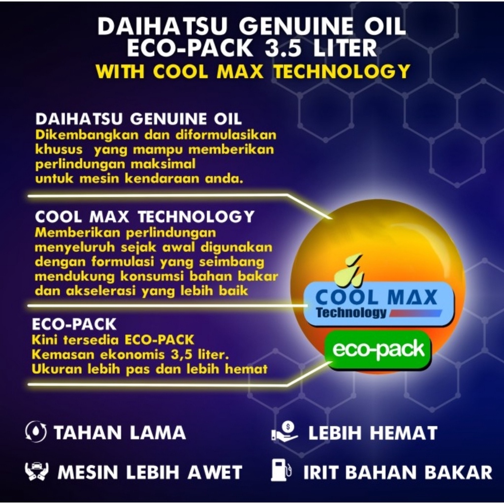 OLI MESIN DAIHATSU DGO 5W-30 API SN SYNTHETIC - 1 GALON - 3.5 LITER