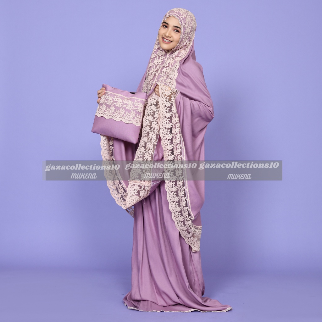 Mukena  Jumbo DewaSa Rayon Premium Motif Mewah Mukenah Renda Putri Malu Cantik Include Tas