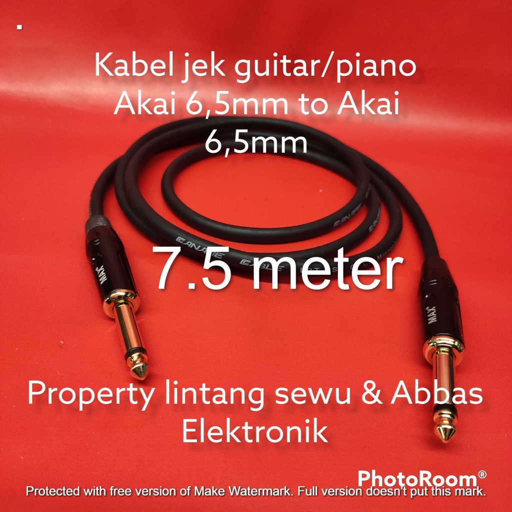 KABEL JEK GITAR PIANO  AKAI 6.5MM TO AKAI 6.5MM MAX 7.5 METER