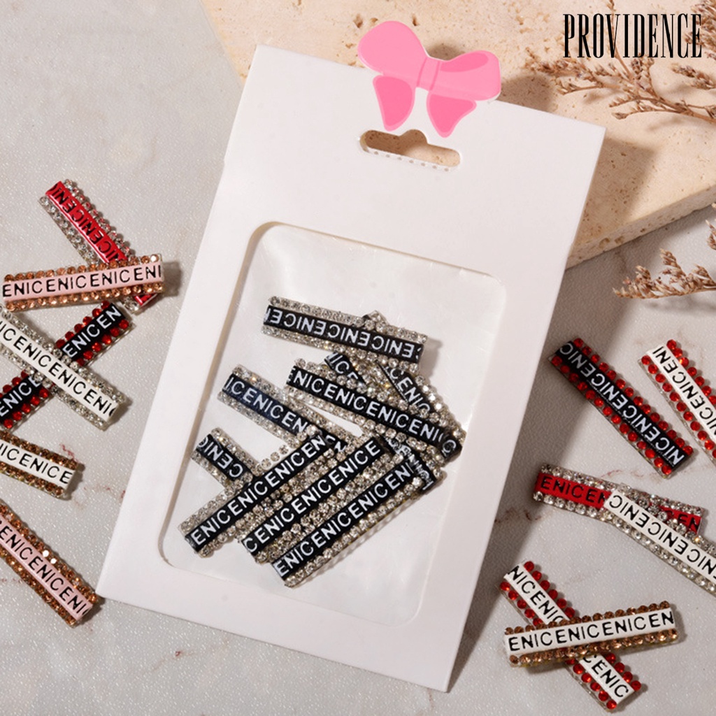 Providence 12Pcs Manicure Decal Anti-falling Eye-catching Easy to Apply Unique Glitter Letter Nail Art Decorations for Nails Beauty