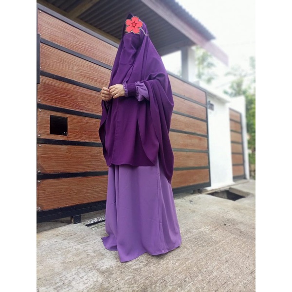 Gamis syari wolfis wolpeach wolpis kombinasi set khimar cadar murah