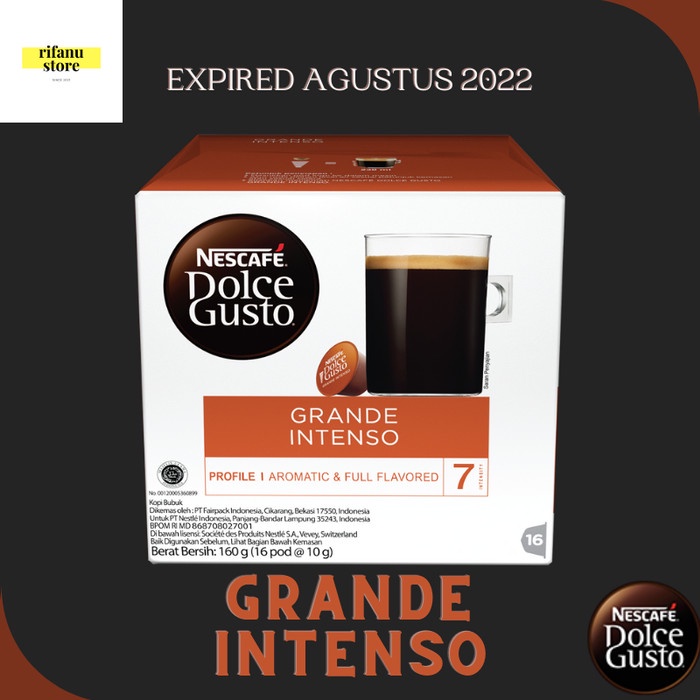 

(BISA COD) Nescafe Dolce Gusto Capsule Grande Intenso 1 box 16 pcs Original - Agustus 2022