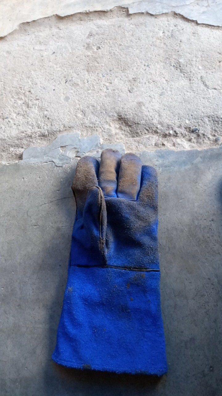 Sarung Tangan Las Kulit Biru 14 Full / Sarung Tangan Safety