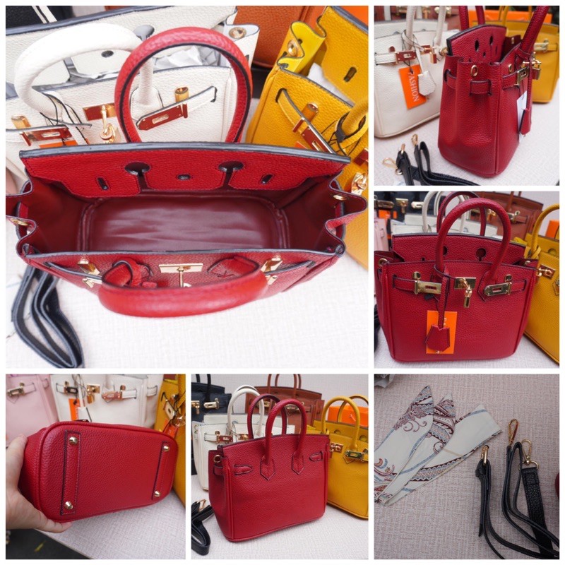 LOCAMODE BIR-KIN JERUK size 25 CM kode-0003 (FREE PAPER BAG+SYAL+GEMBOK) uk.25x20