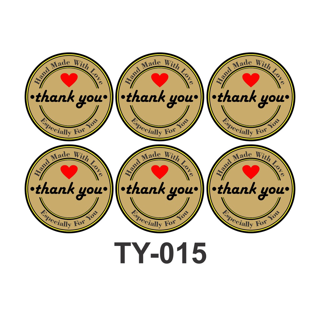 

Sticker THANK YOU (TY-015) label Toko Olshop Packaging print & cut (1 SET ISI 100 PCS)