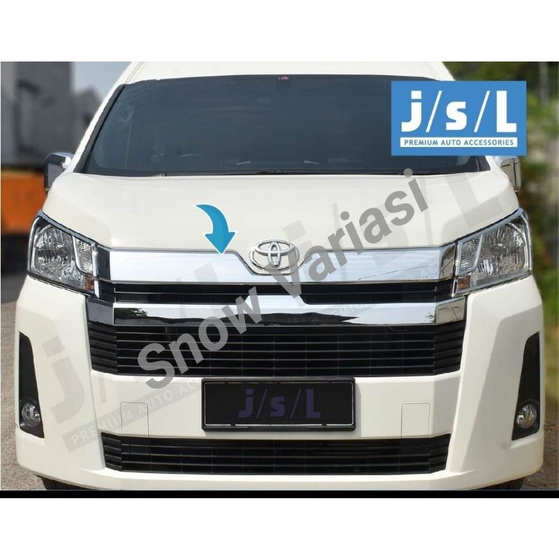 Hood molding lis depan front grill gril grille chrome Hiace 2020 jsl