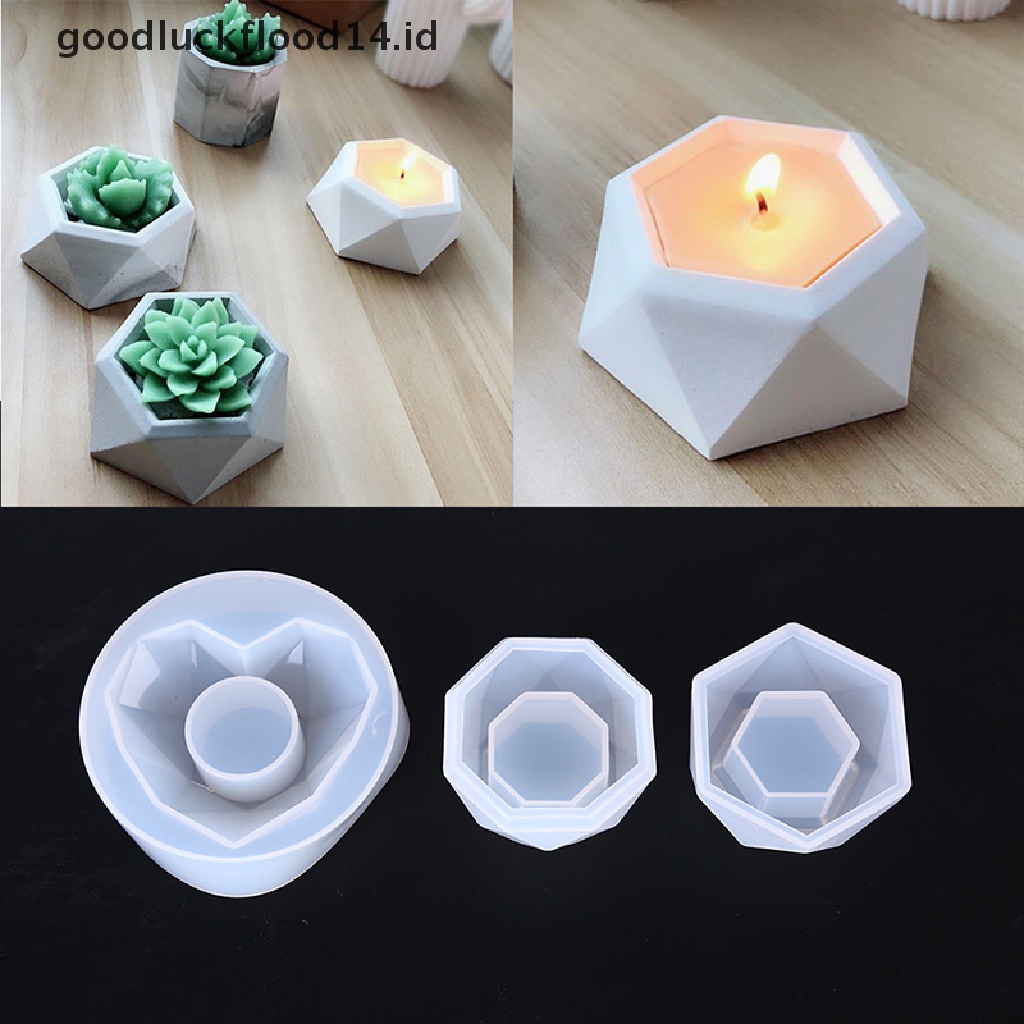 [OOID] Plant Flower Pot Silicone Mold Epoxy Resin DIY Candle Holder Mould Jewelry Tools ID