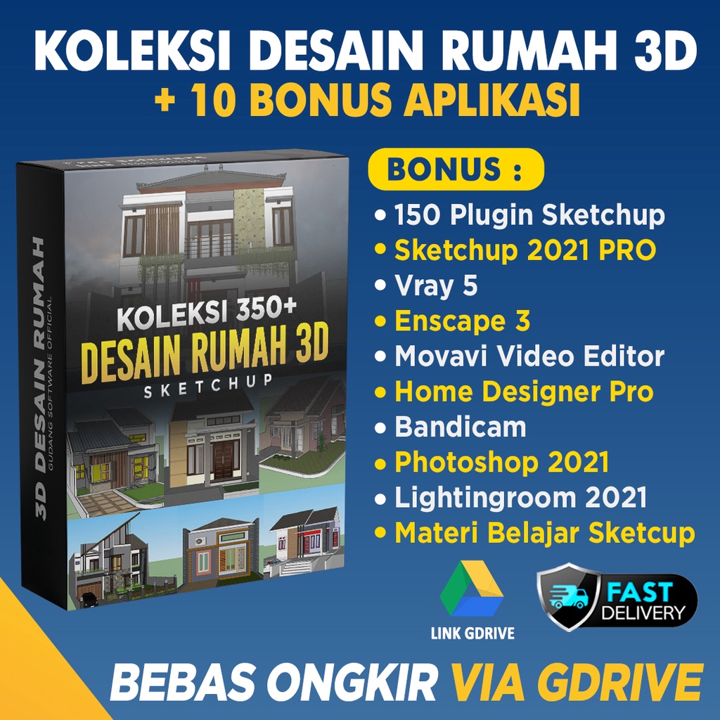300+ Koleksi Desain Rumah 3d skp Modern Minimalis Kekinian New 2021