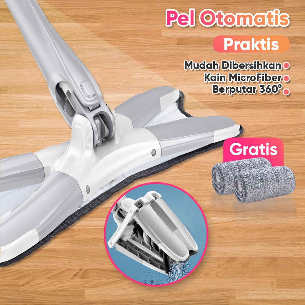 Alat Pel peras Praktis mop magic bentuk Light X-shape Mop/ pel putar twist mop YK-107