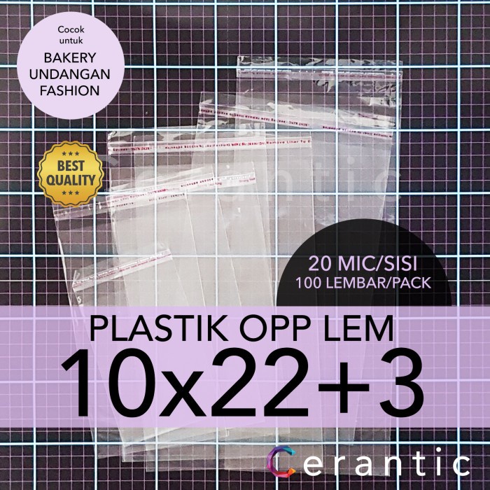 

OPP LEM 10 x 22 +3 cm Plastik Bening Seal Bungkus Roti Undangan 10x22